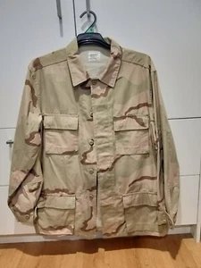 Vintage Military Coat Mens Large Desert Camo Combat Army Shirt Jacket - Picture 1 of 4