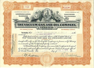 CANADA, The Vacuum Gas and Oil Company Limited Stock Certificate, 1916 - Picture 1 of 2