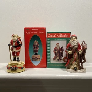 2 statuine Babbo Natale vintage vecchio mondo - decorazione natalizia dipinte a mano - Foto 1 di 19