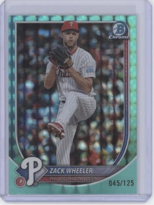 2025 Bowman Chrome #72 Zack Wheeler Aqua Geometric #/125 - Image 1 of 2