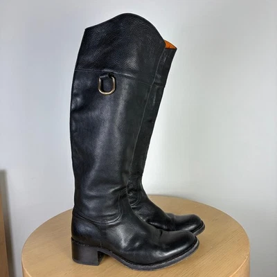 Botas de montar de cuero Juicy Couture con hebilla hasta la rodilla para mujer 9 vintage Y2K Foto 1 de 4