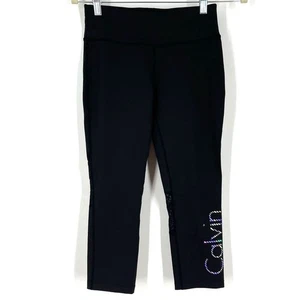 Legging crop noir Calvin Klein Performance évacuant l'humidité taille S - Photo 1/8