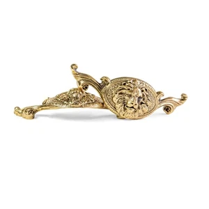 "Lion Head" vintage solid brass cabinet handle – dresser drawer pull, Tutura - Picture 1 of 13