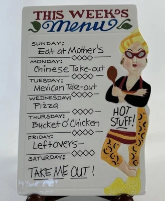 Boston Warehouse Trading This weeks menú cerámica tablero de menú trivet (B-100) Foto 1 de 4