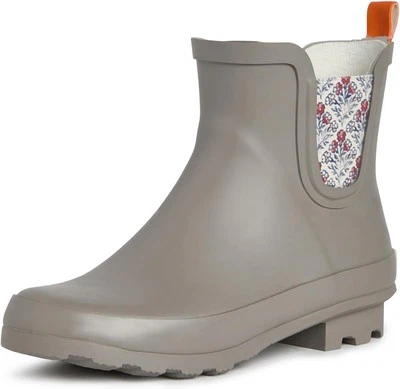 Laura Ashley Ladies ELASTIC Mid Cut Ankle Height Rubber Rain Boots  - Image 1 of 4