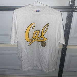 Vintage UC Berkeley Cal Golden Bears Single Stitch T Shirt Large White Big Logo - Picture 1 of 6