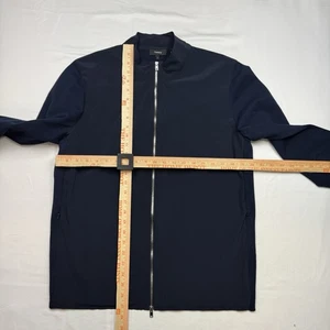 Chaqueta Bomber Elástica Theory Azul Marino Cremallera Completa Para Hombre Talla Grande Bolsillos Laterales con Cremallera - Imagen 1 de 21