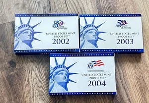 3 Pc Lot United State Proof Sets-2002-2003-2004 (31 Coins) - Picture 1 of 5