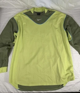 2000’s Nike Soccer Goalie Jersey Size 2XL Long Sleeve Padded Lime Green #25 - Picture 1 of 3