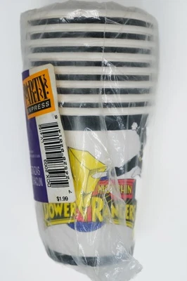 Винтажные бумажные стаканчики Mighty Morphin Power Rangers для вечеринки на день рождения 1994 - Изображение 1 из 4