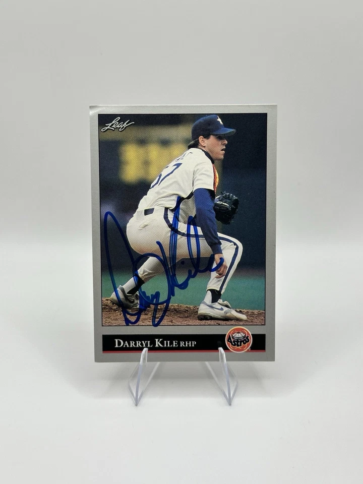 DARRYL KILE 1992 LEAF AUTOGRAPHED SIGNED AUTO BASEBALL CARD 198 ASTROS - Image 1 of 3