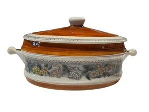 Vintage Burgund Country Auflaufform 3qt oval von Goebel Bavaria Germany unbenutzt - Bild 1 von 9