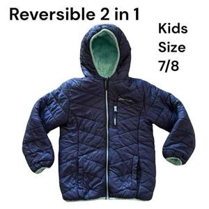 Chaqueta polar acolchada reversible para niños talla 7/8 uniforme escolar azul marino - Imagen 1 de 5
