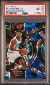 2023-24 Select Brandon Miller Blue Cracked Ice Rookie RC #130 PSA 10 GEM MINT - Picture 1 of 3