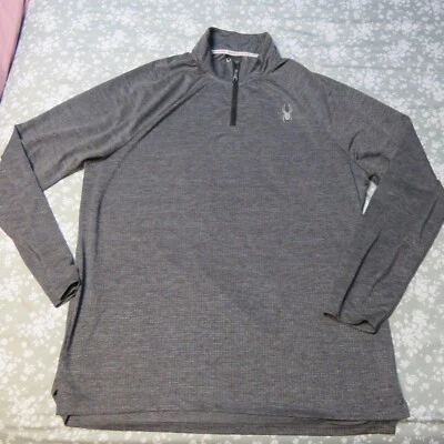 Camisa Spyder Active Para Hombre Manga Larga 1/4 Cremallera Modelo ProW=B, Gris - XLarge Foto 1 de 4