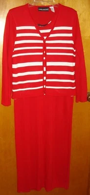 Дамы Sag Harbor красный 2 изделия размер L маленький легкий свитер платье с курткой - Изображение 1 из 4