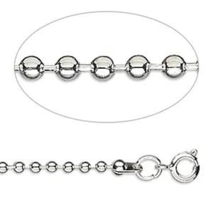 10 collares de cadena esférica de acero plateado de 24 pulgadas de largo de 2,4 mm con broches - Imagen 1 de 1