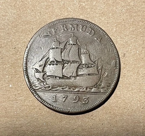 Bermuda - 1793 Copper Penny - Scarce Cover
