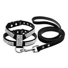 Pet Small Dog Harness Collar And Leash Set Leather Rhinestone For Chihuahua S L