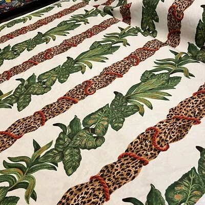 fabric 60"  Woodridge Tropical Jungle Leopard Print Decorator Fabric 2 Yards - Image 1 of 4