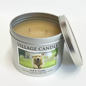 Dog Theme Candle In Tin White Incense Musk Sage Balsam Lavender Scent Low Price - Picture 1 of 2