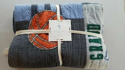 POTTERY BARN SULLIVAN SPORTS QUILT BASKETBALL Twin #4229 - Image 1 of 4
