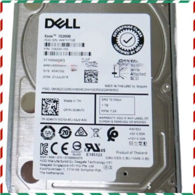 Dell 1TB 12G SAS 7.2K SFF 512n HDD Seagate ST1000NX0473 0D4N7V NEW - Image 1 of 4