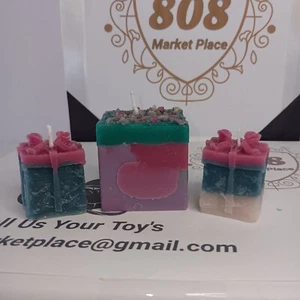 Scented Handmade Designer Candles Multicolor 2in and 1.5in - Picture 1 of 4