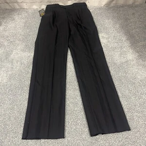Glaubers 100% Wool Flat Front Blue Dress Pants Mens Size 32 Open Hem - Picture 1 of 11