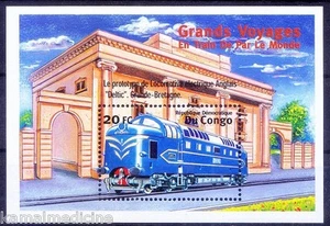 Congo 2001 MNH MS, motor, tren, ferrocarriles, locomotoras - Imagen 1 de 1