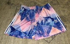 Adidas Shorts Mens Sz Large Hawaiian  Board Swim Running Trunks Pink Blue - Picture 1 of 5