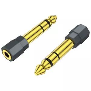 2 Pack 6.35mm 1/4 Male to 3.5mm 1/8 Female Stereo Headphone Adapter Audio Jac... - Picture 1 of 6