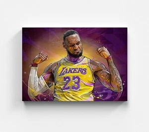 Lienzo Lebron James cuadros baloncesto Lakers arte pop murales impresión artística - Imagen 1 de 7