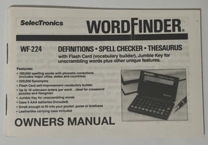 BUSCADOR DE TRABAJO ELECTRÓNICO WF-224 MANUAL DEL PROPIETARIO - Imagen 1 de 1