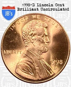 1998 D Lincoln Memorial Cent Brilliant Uncirculated *JB's Coins* - Picture 1 of 4