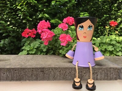 Tontopf Figur bemalt, 24,5 cm, Handarbeit mit viel❤️ gemacht * Pretty Pot People - Bild 1 von 4