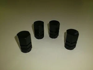 4pc Set Black Aluminum Wheel Rim Tire Valve Stem Caps Dust Cover Fit Ford Dodge  - Picture 1 of 7