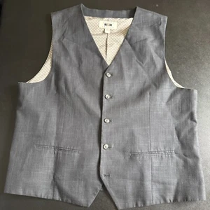 Joseph Abboud Vest 2XL Mens Gray Check Wool Cotton Formal - Picture 1 of 3