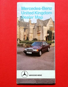 1986-91 MERCEDES-BENZ UK DEALER MAP - Picture 1 of 3