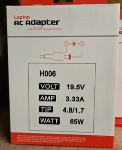 HP 65w 19.5v 3.33A Laptop charger Tip size 4.8mm/1.7mm - Picture 1 of 1