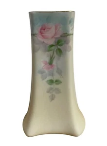 Jarrón prendedor sombrero porcelana pintado a mano Pirkenhammer Gotham rosa floral vintage - Imagen 1 de 10
