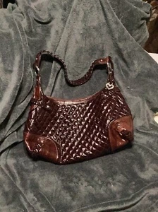 Quilted Vintage Brighton Hobo Purse D582299 Maroon. With Box & Dust Bag - Picture 1 of 12