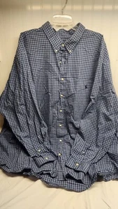 Ralph Lauren Herren Knopfleiste 4XB schwarz, blau und weiß kariert - Bild 1 von 3