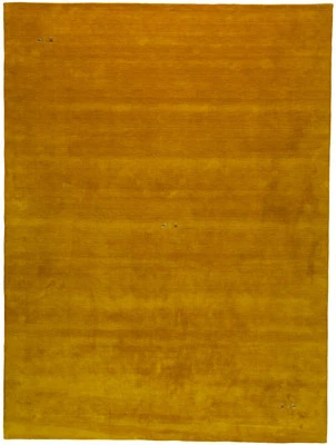 Modern Gold Tribal Pictorial Gabbeh Wool Rug Plush Contemporary Carpet 8X10 ft - Image 1 of 4