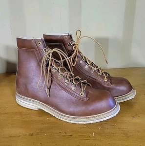Mens Leather Wading Boots Felt Bottom Size 14 Made In USA - Picture 1 of 7
