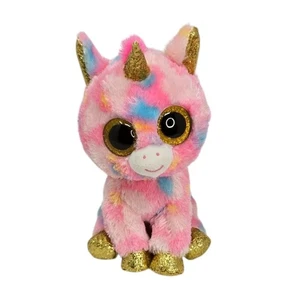 Ty Beanie Boo Fantasia Einhorn Plüsch 9 Zoll rosa blau Batik Glitzeraugen 2015 - Bild 1 von 6