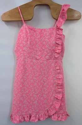 Детский комбинезон Lilly Pulitzer размер 10 Maetha без рукавов с оборками аура розовый цветочный шик - Изображение 1 из 4