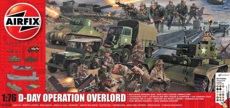 D-day 75th Anniversary Operation Overlord Gift Set 1:76 Plastic Model Kit AIRFIX - Immagine 1 di 1