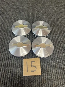 2015-2018 Chevy Silverado Tahoe Suburban Brushed SilverCenter Set Of  4 22837060 - Picture 1 of 11