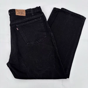 Vintage Levi's 545 Loose Fit Straight Jeans Men's Size 42x30 Black ORANGE TAB - Picture 1 of 15